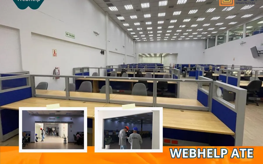 Planta de puestos de trabajo de las oficinas Webhelp en Ate, acondicionadas por GDS Infraestructura